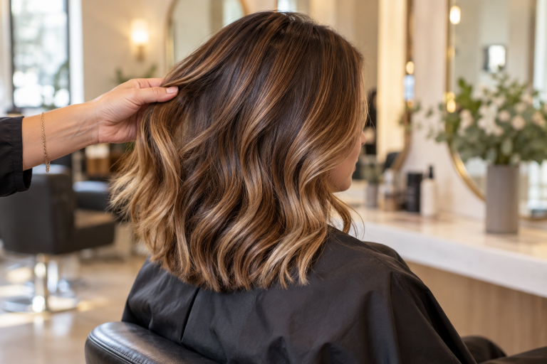 Soft caramel balayage inspiration for your next hair colour consultation.